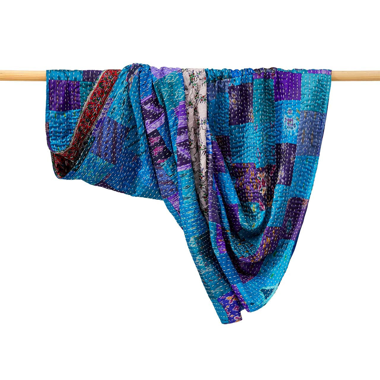Recycled Silk Sari Patchwork Shawl