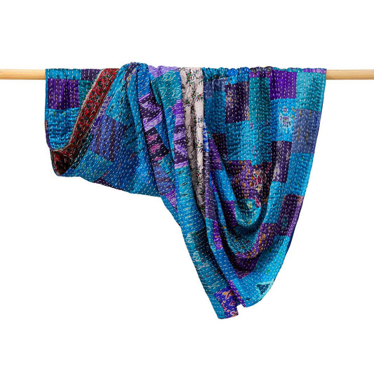 Recycled Silk Sari Patchwork Shawl
