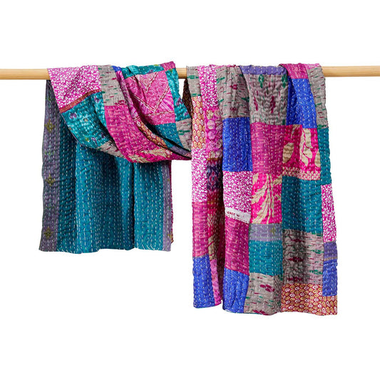 Recycled Silk Sari Patchwork Shawl