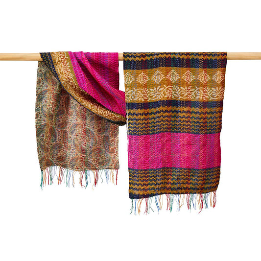Upcycled Silk Sari Scarf