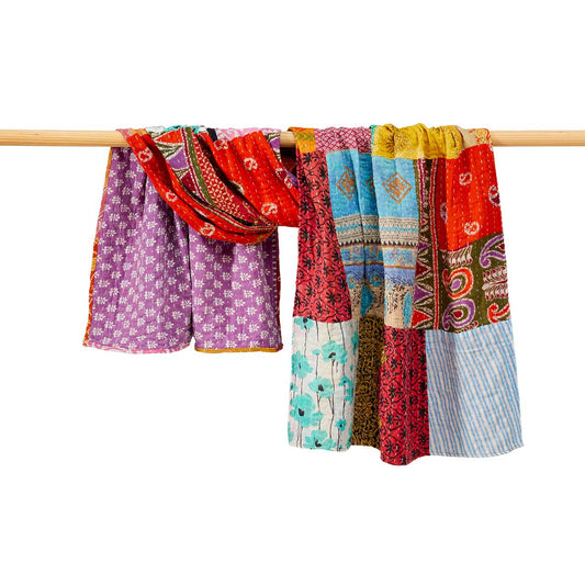Kantha Sari Patchwork Scarf