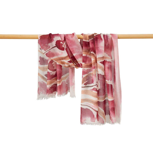 Plum Meadow Hand-Painted Scarf