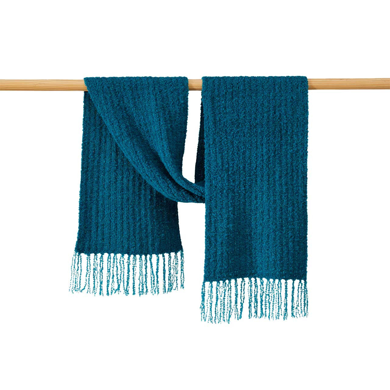 Teal Boucle Alpaca Scarf